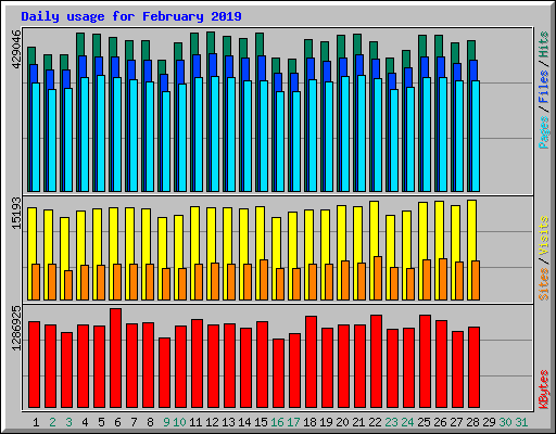 Daily usage for February 2019