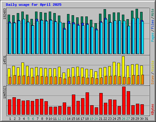 Daily usage for April 2025