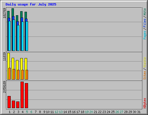 Daily usage for July 2025