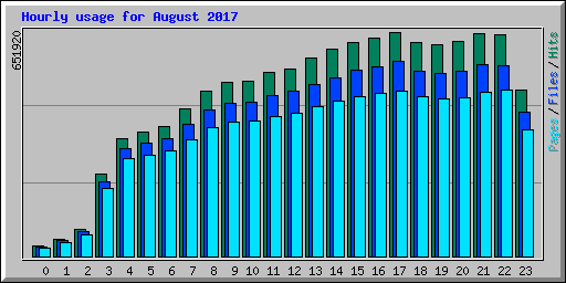 Hourly usage for August 2017