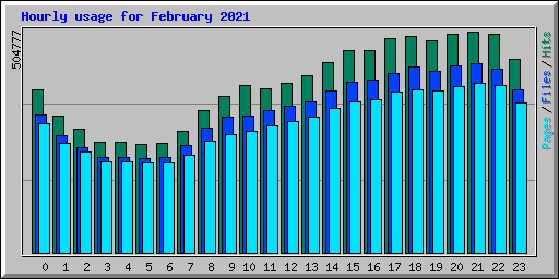 Hourly usage for February 2021