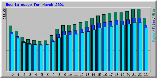 Hourly usage for March 2021