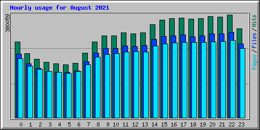 Hourly usage for August 2021