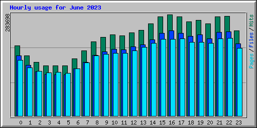 Hourly usage for June 2023