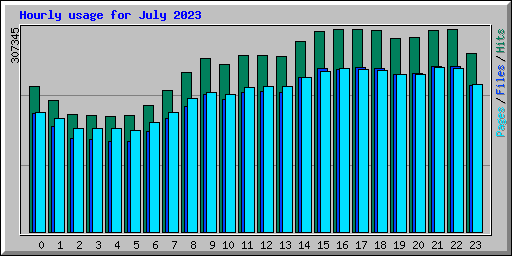 Hourly usage for July 2023