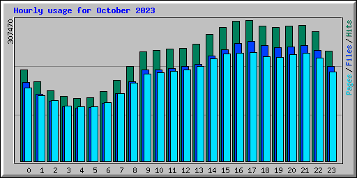 Hourly usage for October 2023