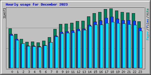 Hourly usage for December 2023