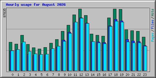 Hourly usage for August 2026